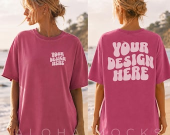 Crunchberry Comfort Colors 1717 Tshirt Mockup 2-Pack - Front and Back Pack (JPG)