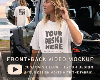 Custom 360 Video T-Shirt Mockup – Comfort Colors 1717 Surf Setting (MP4)