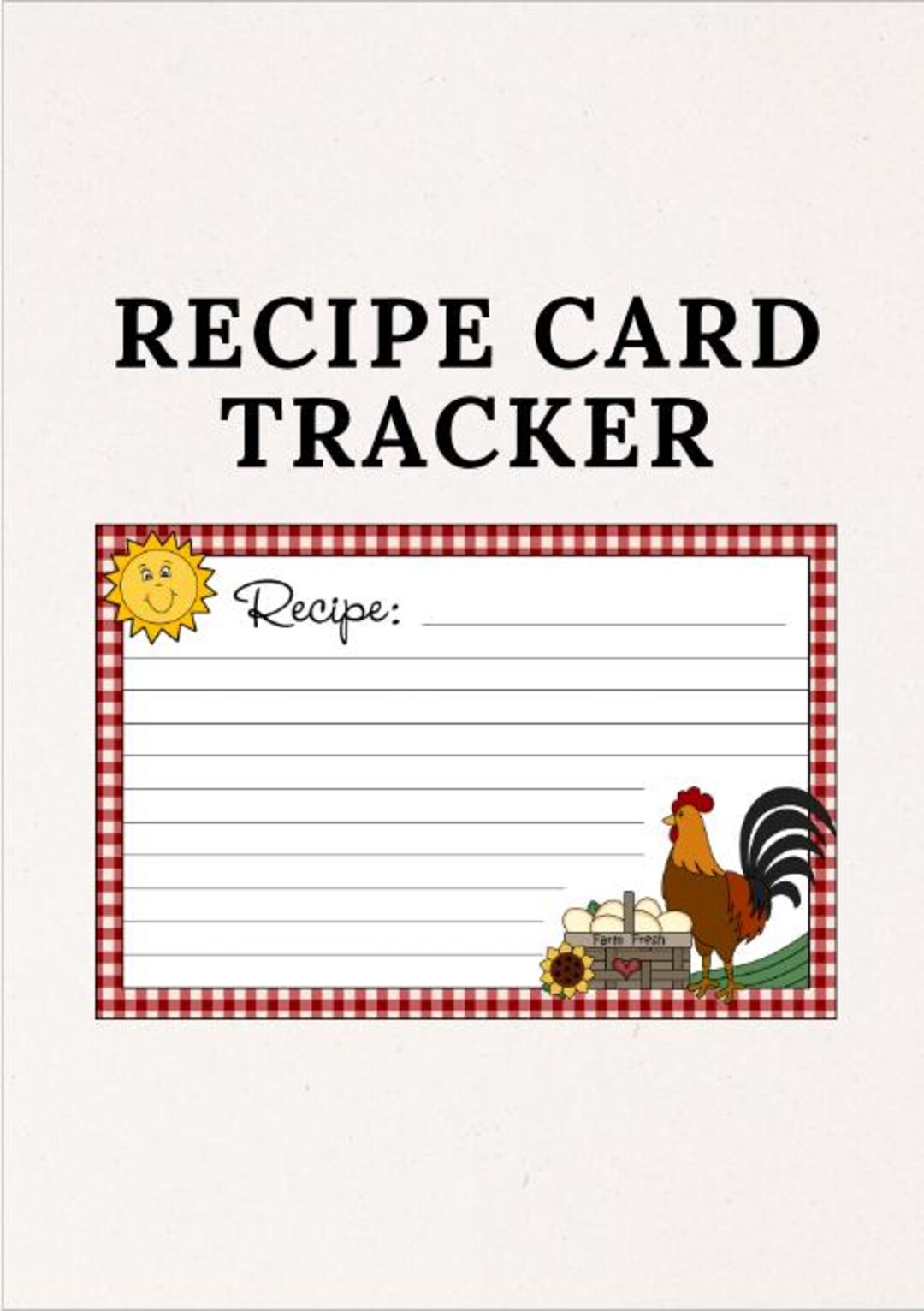 Digital Downloadrecipe Card Tracker: Printable Recipe Booklet (digital ...
