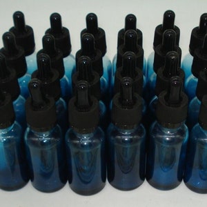 Case of 24 Essential Oils 1oz Faded Blue Glass Bottle Dropper 30ml