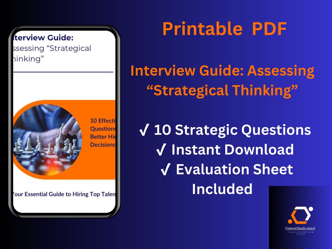 Strategic Thinking Interview Guide: 10 Questions + Checklist (printable ...