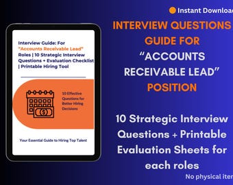 Guía de entrevista para el puesto de responsable de cuentas por cobrar / Contratación de finanzas / Preguntas estructuradas y criterios de evaluación