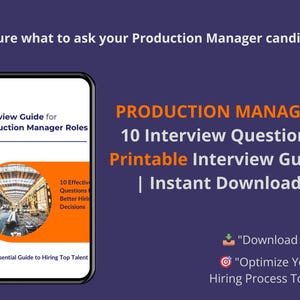 Guía de entrevistas para gerente de producción: plantilla de contratación (PDF imprimible)