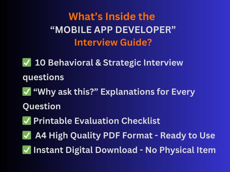 Mobile App Developer Interview Guide | Tech Hiring | Structured Questions & Evaluation Criteria image 2