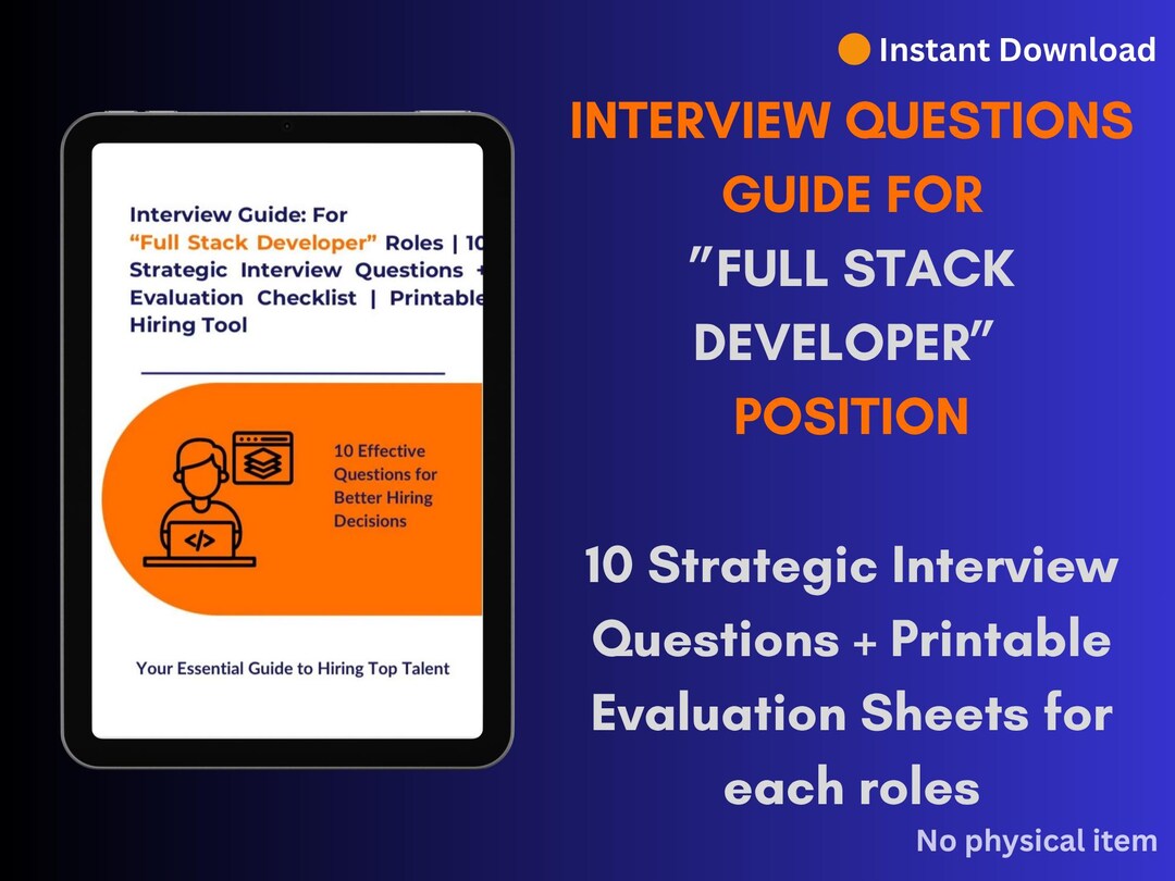 Full Stack Developer Interview Guide | Tech Hiring | Structured ...
