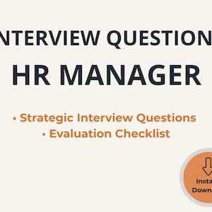 d'entretiens pour Manager RH | Liste de contrôle d'évaluation + Guide d'embauche structuré