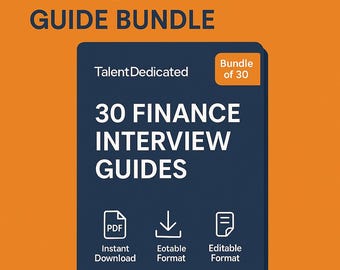 Paquete de guías para entrevistas de finanzas / 30 guías específicas para cada puesto (PDF)