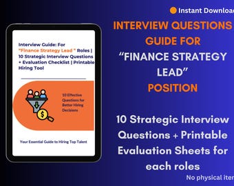 Guía de entrevista para el puesto de responsable de estrategia financiera / Contratación financiera / Preguntas estructuradas y criterios de evaluación