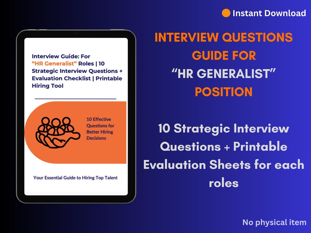 HR Generalist Interview Guide | HR Toolkit | Structured Questions ...