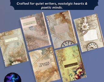Vintage Journal Cover Set | Printable Notebook Covers (PDF & PNG)