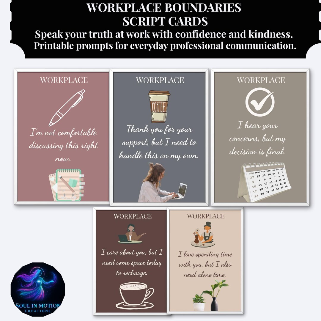 Workplace Boundaries Script Cards: Printable Communication Prompts ...