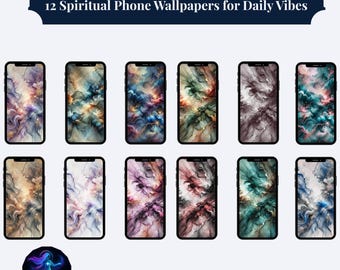 Telefoonachtergronden spiritueel abstract: mindfulness-energie (digitale png-download)