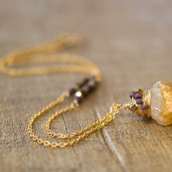 Citrine Necklace, Raw Citrine, Jewelry, November Birthstone, Gift for Her