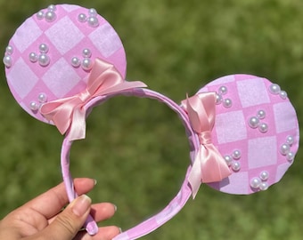 Pink Checkard Mouse Ears