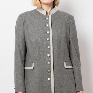 Vintage Loden Jacket Trachten Folk Jacket Austrian Heritage Style Size L