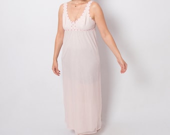 Vintage Nylon Negligee Sheer Nightgown by PIPPA DEE Small Size Gift for Girlfriends