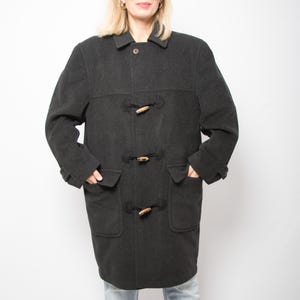 ジャケット・アウター Vintage long duffle coat Womens Winter Coats Fleece Sherpa Lined Duffle Coat Horn