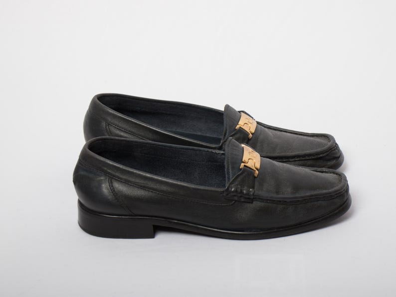 Vintage Etienne Aigner Soft Leather Black Loafers EU 38 image 7