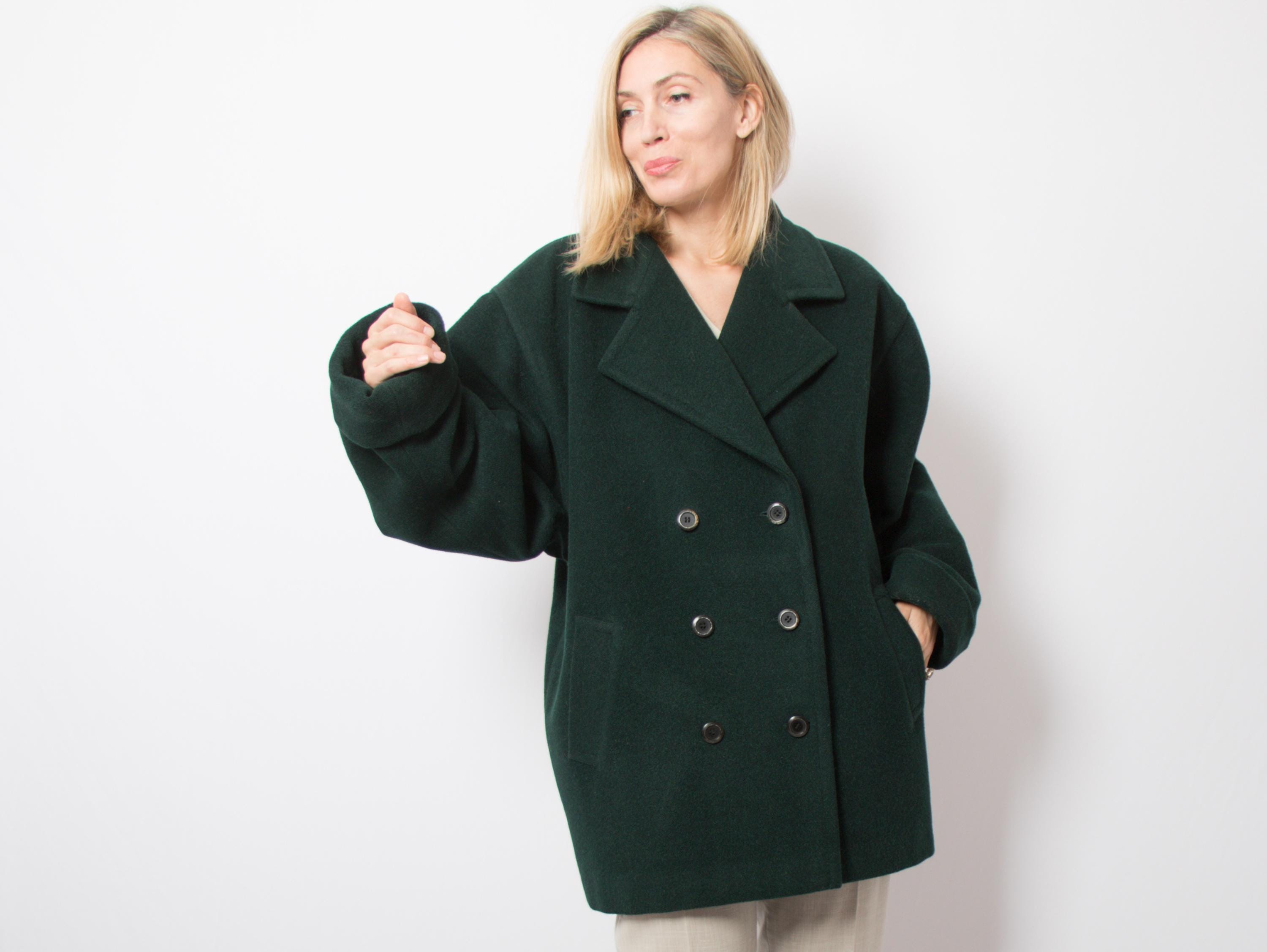 ヴィンテージグリーンウールコート オーバーサイズ ダブル