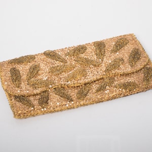 Vintage Sequin Beaded Clutch Handmade in British Hong Kong period 1960s to 1980s Gift for Girlfriend