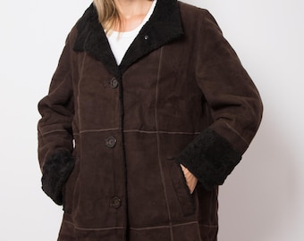 Vintage Sprung Freres Women's Chocolate Brown Sheepskin Shearling