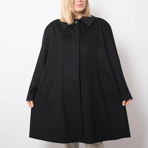 Vintage Loro Piana Cashmere Wool Swing Coat Navy Blue will fit Size XL/XXL USA 16-20 Gift for Girlfriend