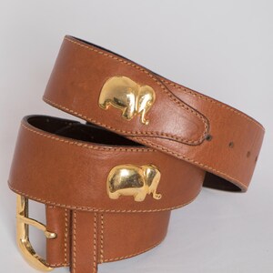 Vintage 90s Furla Brown Lizard Embossed Leather Brass Buckle Belt Buy Vintage 90s Furla Brown Lizard Embossed Leather Brass  main image 3