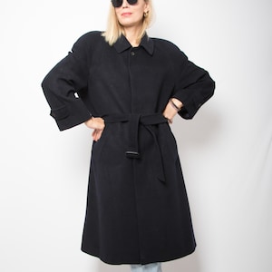 Vintage Wool Trench Coat Men Size L Classic Gift for Husband Boyfriend