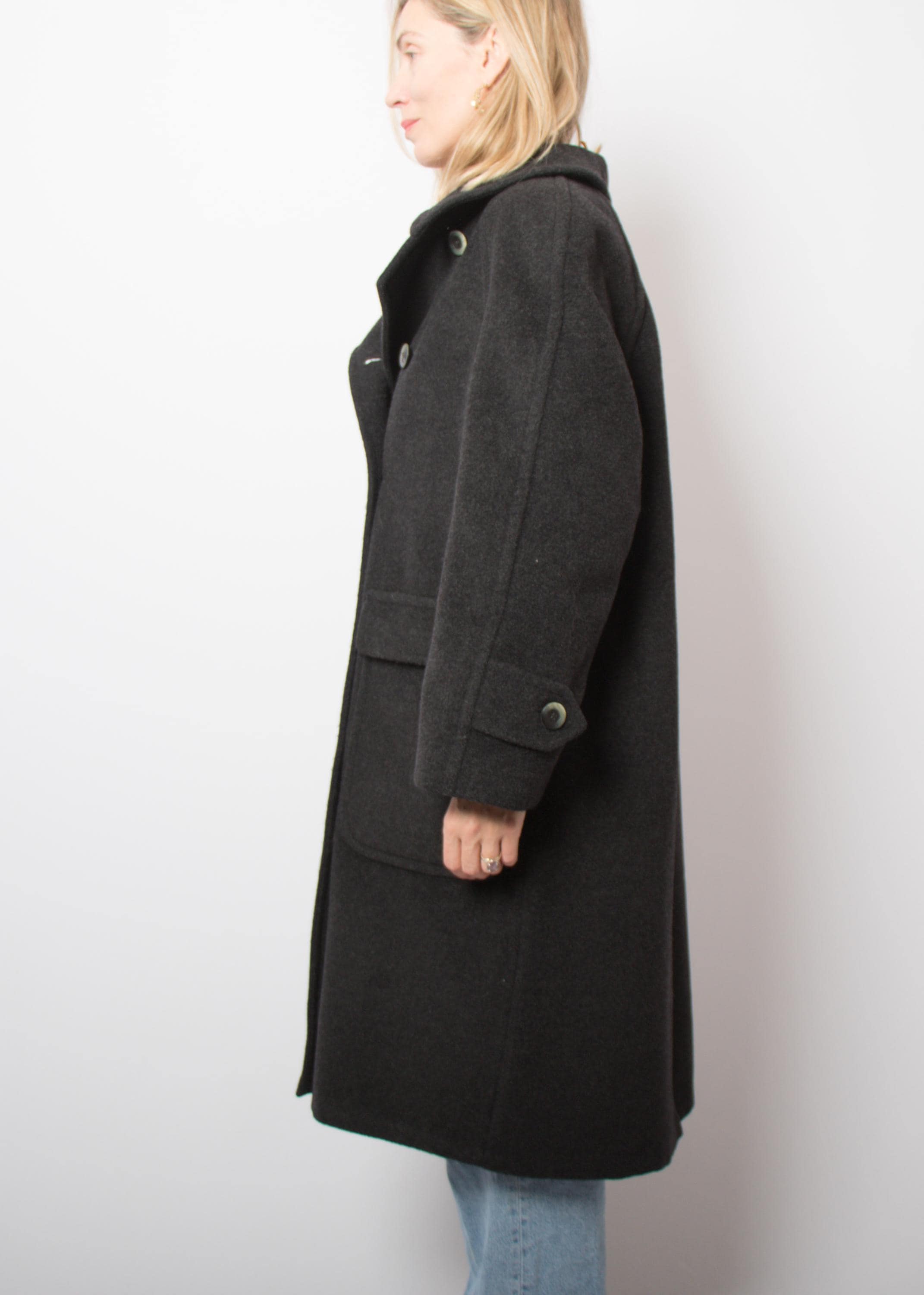 80〜90s made in Italy wool×mohair jacket Vintage Italian Mohair Wool Blazer: 90s Grey Tailored Jacket