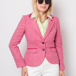 Y2K Boden Pink Tweed Blazer Timeless Classic Tailored Fit Size S Gift
