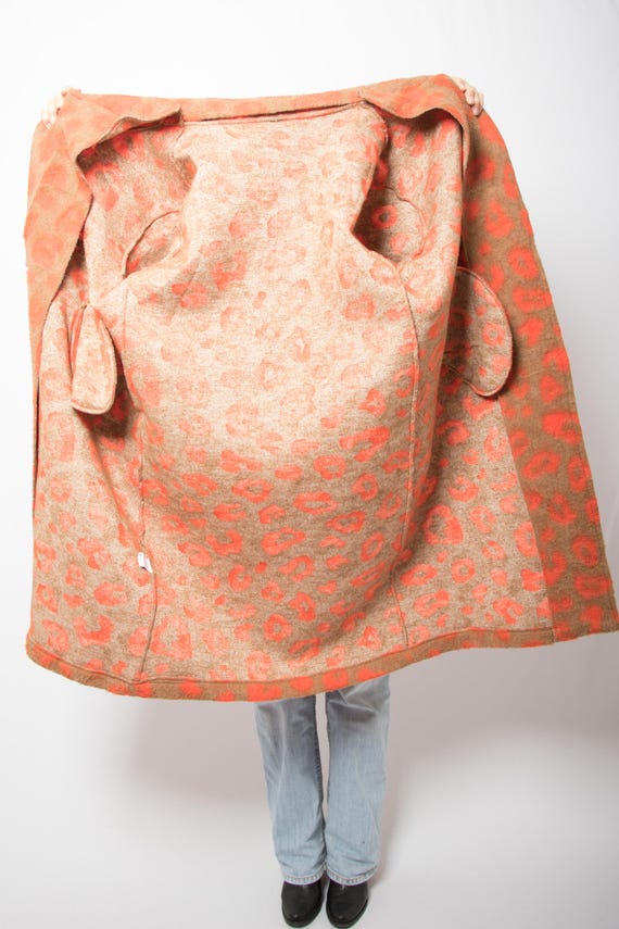 Y2K Abstract Leopard Print Coat Oversized Wool Bl… - image 10