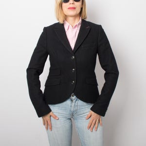 Vintage Preppy Jack Wills Blue Wool Blazer Tailored Equestrian Inspired Jacket Made in Portugal Size M Gift