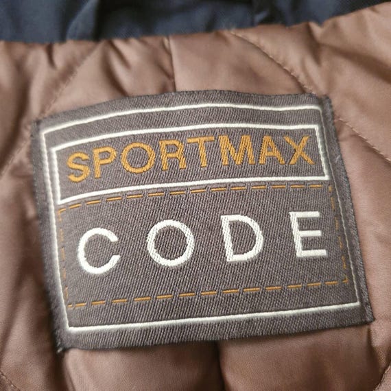 SPORTMAX Code Rabbit Fur Trim Down Jacket Double Breasted Cropped