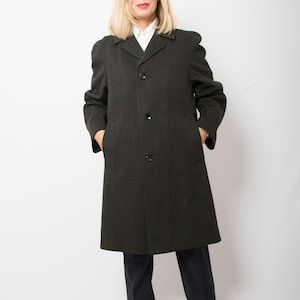 Vintage Dunn Co Wool Plaid Overcoat 1960s to 70s Classic British Tailoring Size L Gift for Boyfriend Husband Men