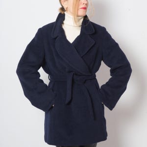 Vintage Emanuel Ungaro Alpaca Coat with Belt Large Size Gift for Girlfriend Wife