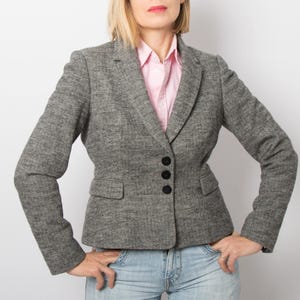 Vintage Tweed Blazer Timeless Classic Tailored Fit Size M Gift