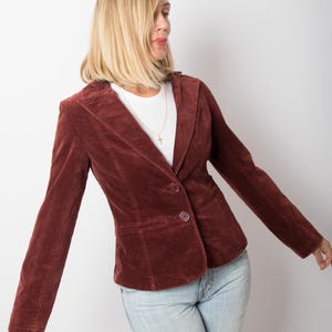 Vintage Burgundy Corduroy Blazer Classic Preppy Corduroy Jacket Size M Gift for Girlfriend