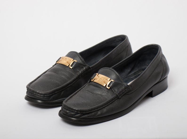 Vintage Etienne Aigner Soft Leather Black Loafers EU 38 image 3