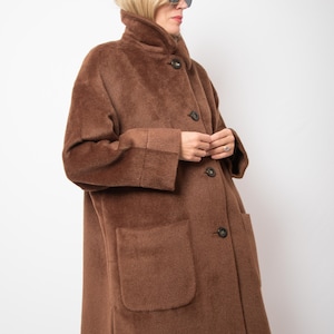 LUXE BASLER Vintage Baby Llama Coat Oversized can fit Size M/L Timeless Minimalist Style