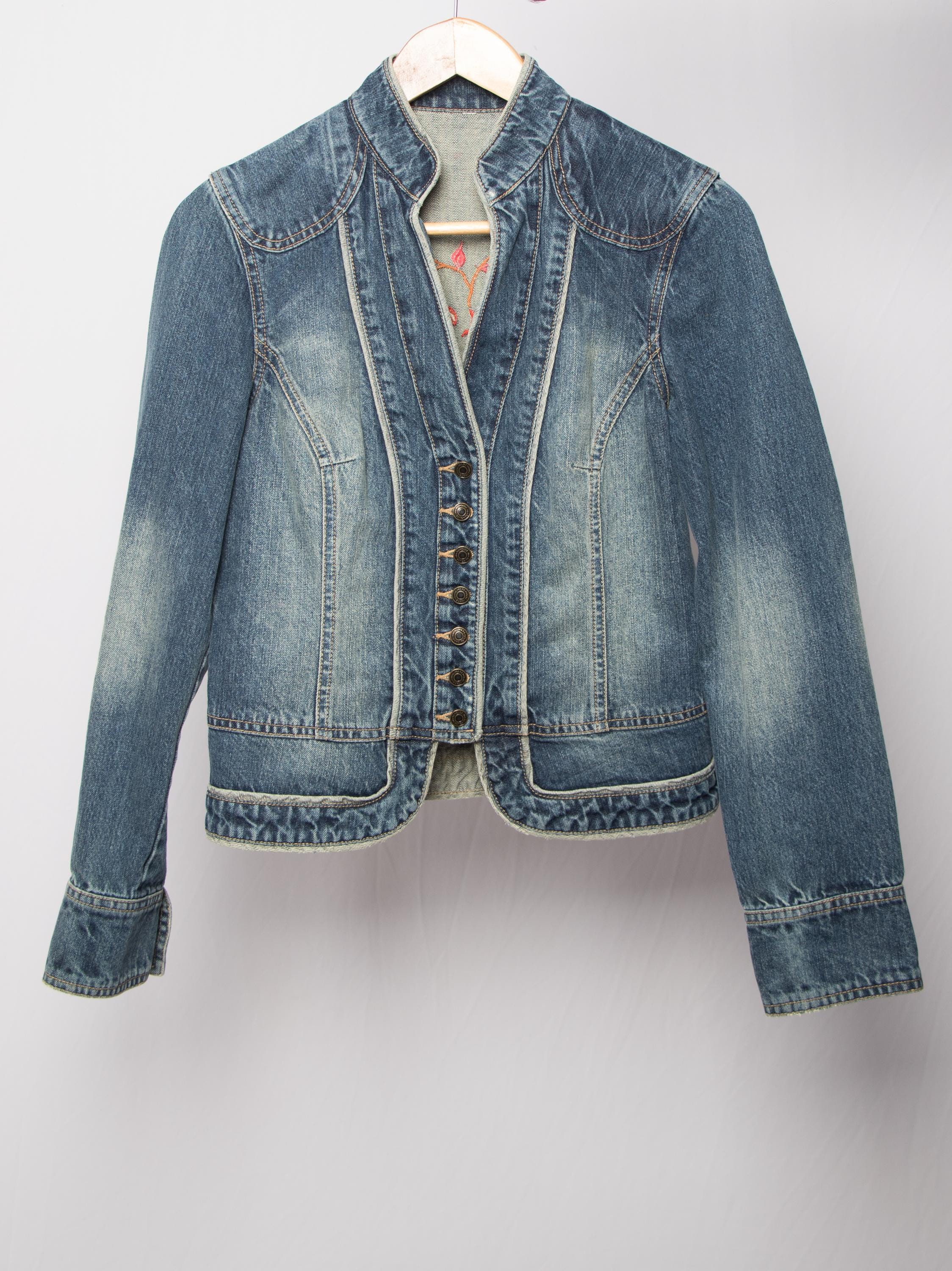 希少なヴィンテージボヘミアンハンド刺繍デニムジャケット