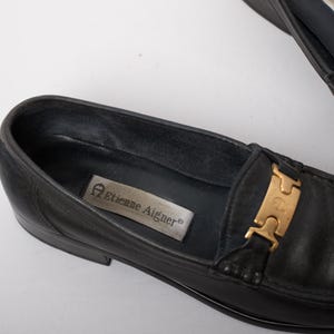 Vintage Etienne Aigner Soft Leather Black Loafers EU 38 image 10