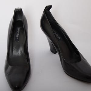Black Leather Heel - Etsy