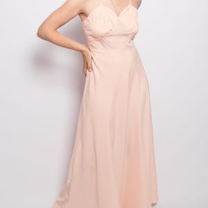 Vintage Negligee Nightgown Lingerie Peach Long Slip Dress by G.BA Firenze Italian Size M Gift for Girlfriend