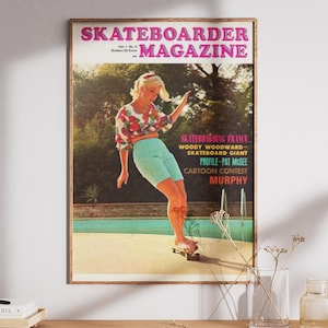 Skateboard Wall Art – Vintage Skateboard Poster | 1970er Jahre Skateboard Poster, Skater Boy Girl Art, Magazin Wandkunst, Skate Poster A3