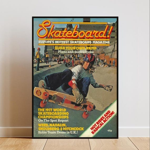 Vintage Skateboard Poster – 1977 Skateboarding Magazine Art