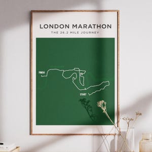 Muurkunst marathon Londen - marathonposters voor verzamelaars - print marathon Londen 2025 – muurkunst marathon - racekaart - reiskaart