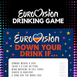 Eurovision 2025 Drinking Game - Drink If... Party Game for Basel Eurovision Song Contest - Fun Drinking Games & Party Pack