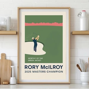 Rory McIlroy Masters Winner Poster - Golf Wall Art Print, Collectible Rory McIlroy Masters Winner Poster - Golf Memorabilia