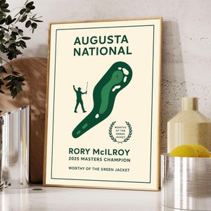 Rory McIlroy Masters Champion Poster – Golf Wall Art Print, Collectible Golf Memorabilia, Rory McIlroy Golf Poster