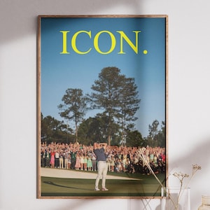 Golf Wall Art – Rory McIlroy Masters Win Poster, Augusta National Style Print, Champion Golf Decor, Augusta Collectible for Fans